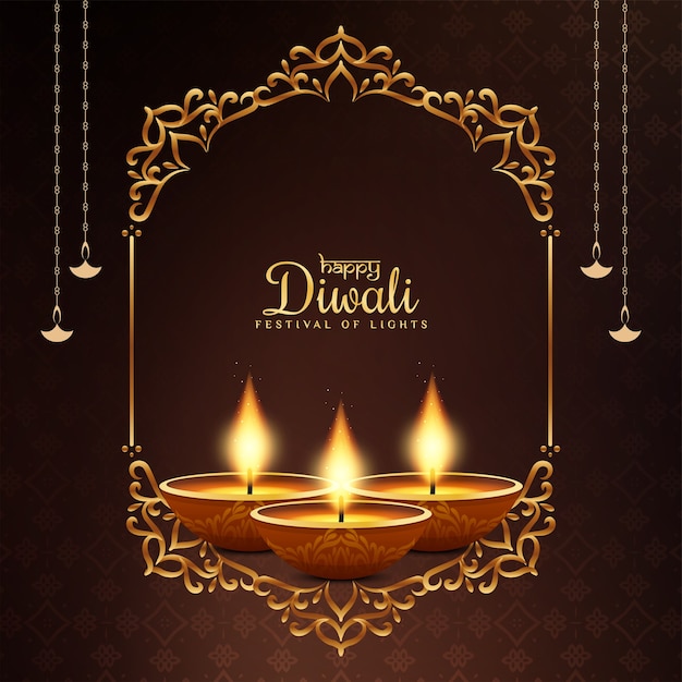 Happy Diwali religious festival greeting background  