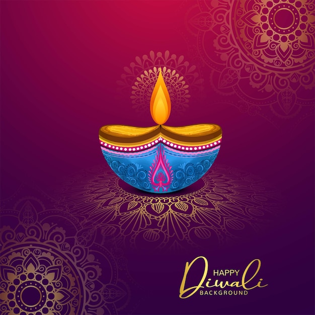 Free Vector happy diwali religious traditional festival card background