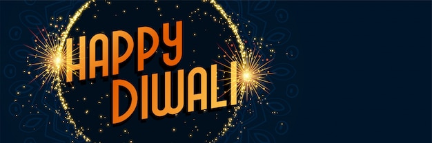 Free Vector happy diwali sparkles background design