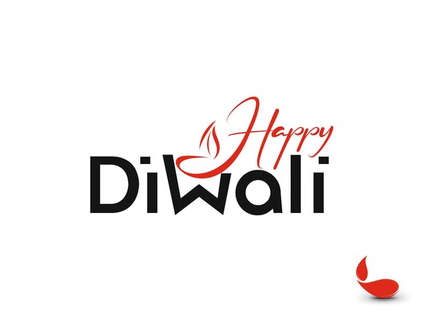 Happy Diwali text design Abstract vector illustration