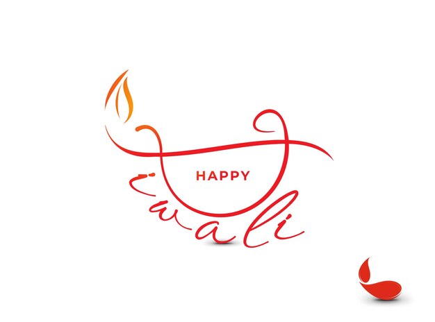 Happy Diwali text design Abstract vector illustration