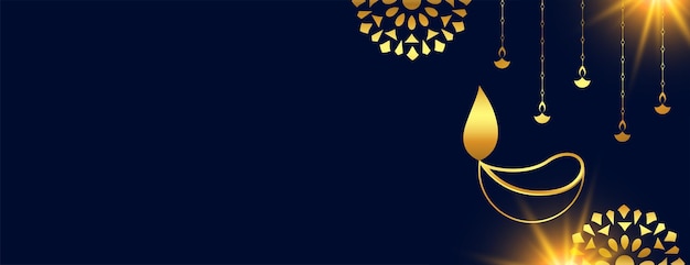 Happy diwali website header in golden colors