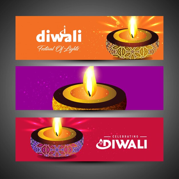 Happy diwali with creative design and typography vector