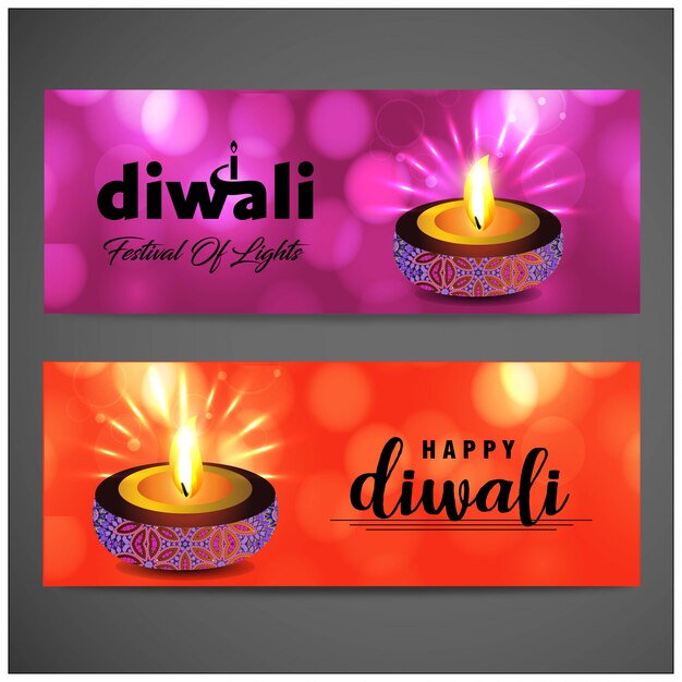 Happy diwali with creative design and typography vector