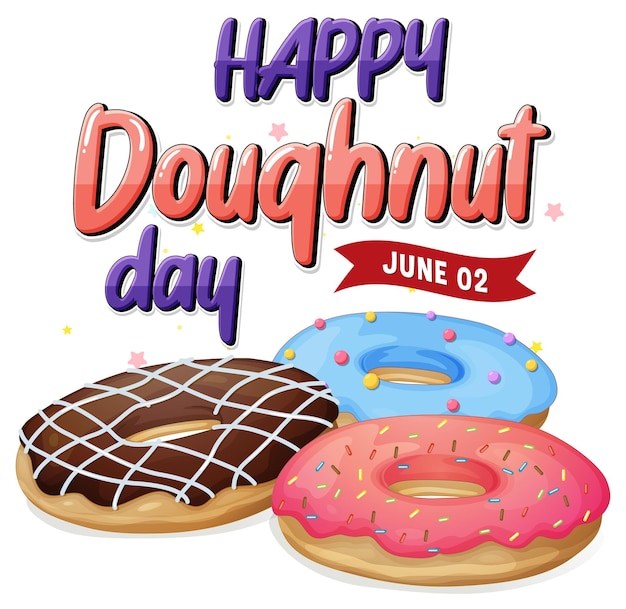 Free vector happy doughnut day in june logo