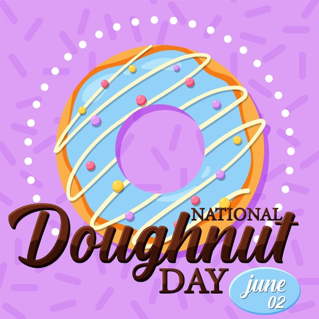 Free vector happy doughnut day in june logo