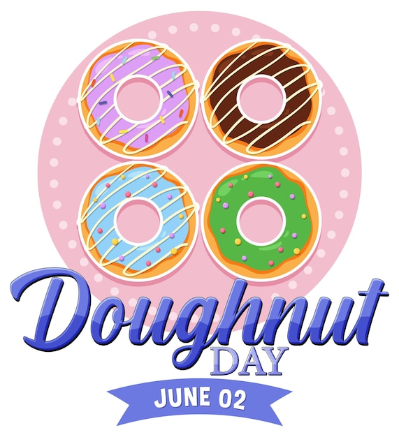 Free vector happy doughnut day in june logo