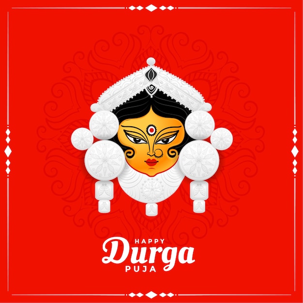 Free vector happy durga pooja indian festival background