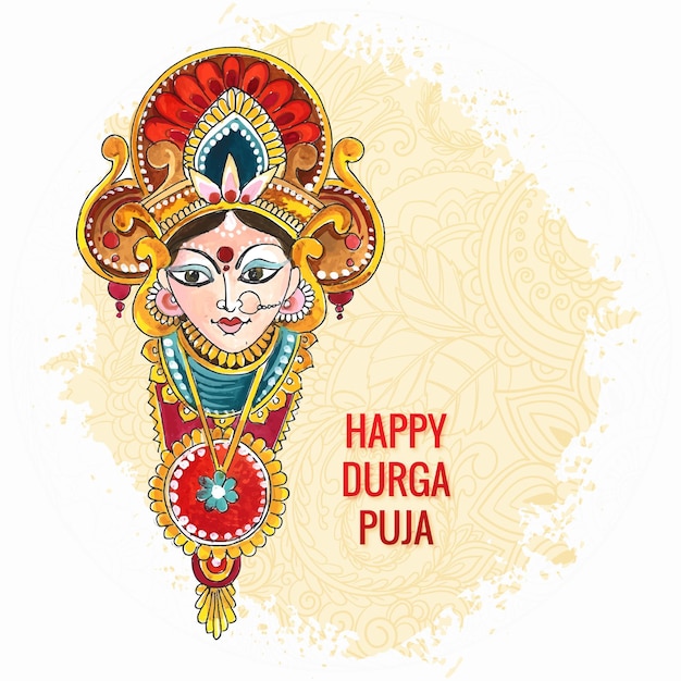 Happy durga pooja indian festival card background