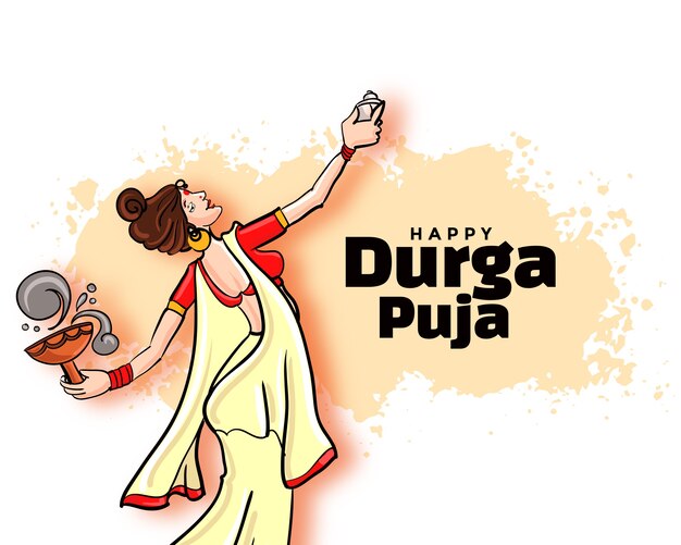 Happy durga pooja navratri festival card design