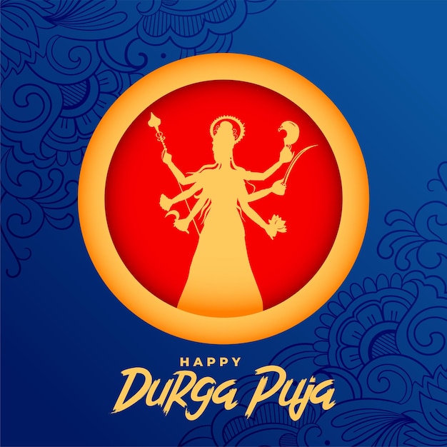 Free Vector happy durga pooja navratri festival wishes card design