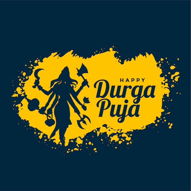 Happy durga pooja wishes greeting card