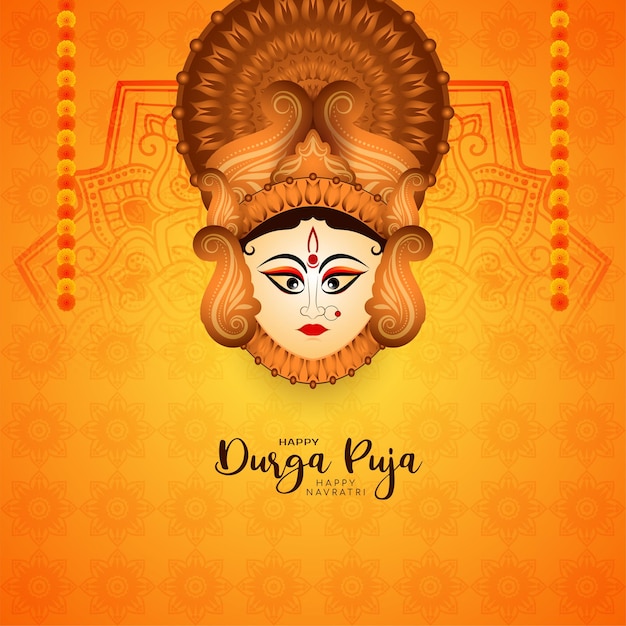 Free Vector happy durga puja and navratri cultural hindu festival celebration background