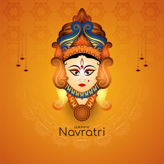 Free Vector happy durga puja and navratri indian festival elegant greeting card