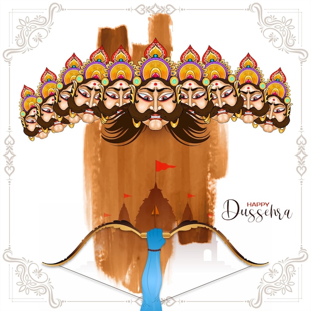 Free Vector happy dussehra cultural festival traditional background design vector