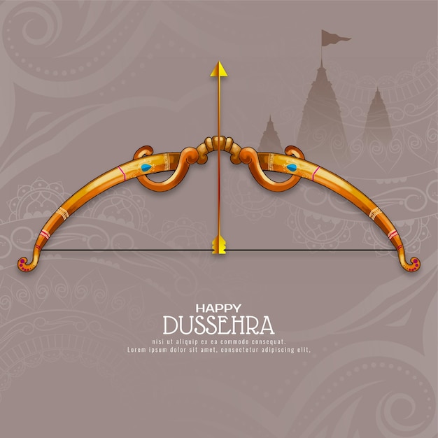 Free Vector happy dussehra cultural hindu festival card with bow design