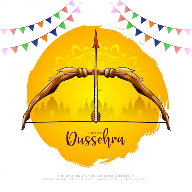 Free Vector happy dussehra cultural indian festival background design vector