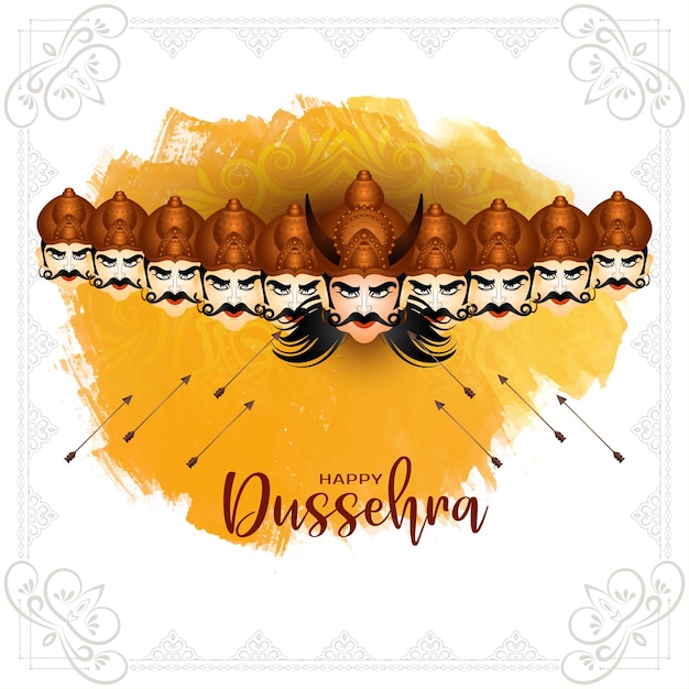 Free vector happy dussehra festival celebration greeting card background design