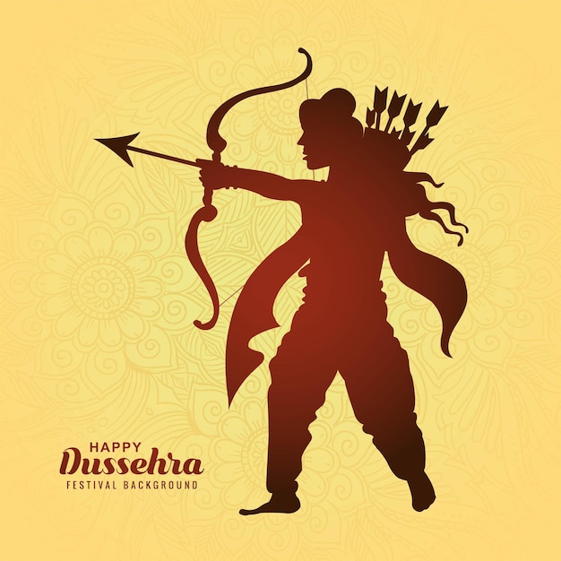 Happy dussehra festival illustration holiday card background