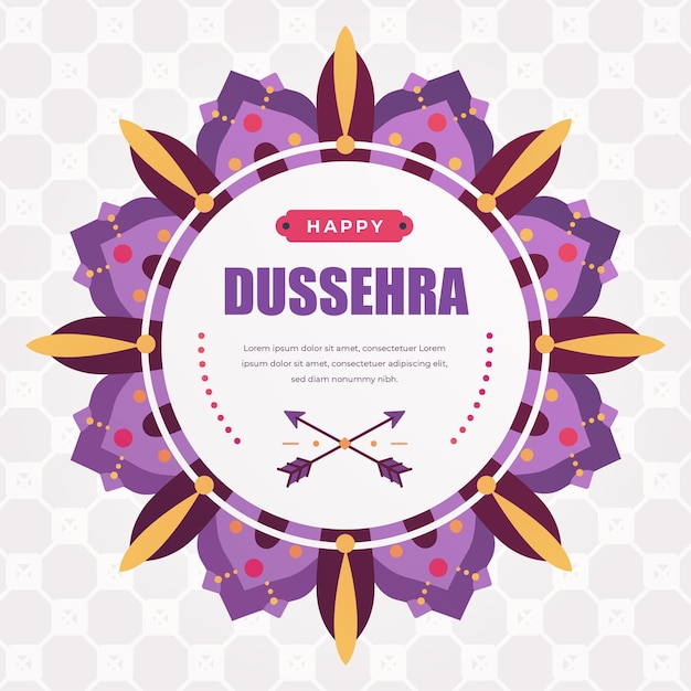 Happy dussehra flat design background