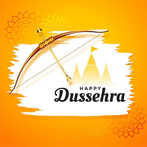 Free Vector happy dussehra hindu festival wishes card design