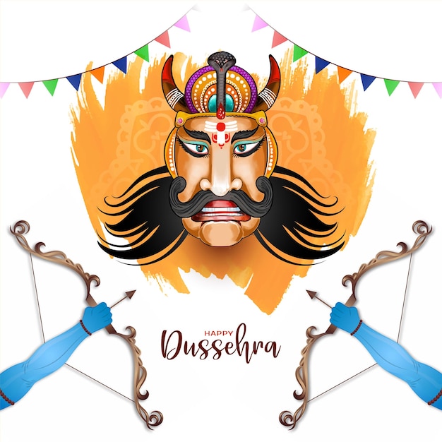 Free Vector happy dussehra indian cultural festival background design vector