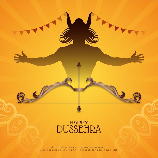 Free Vector happy dussehra mythological festival greeting background design