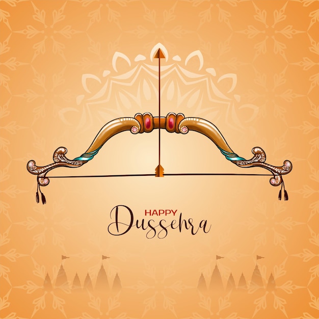 Free Vector happy dussehra traditional indian festival background design vector