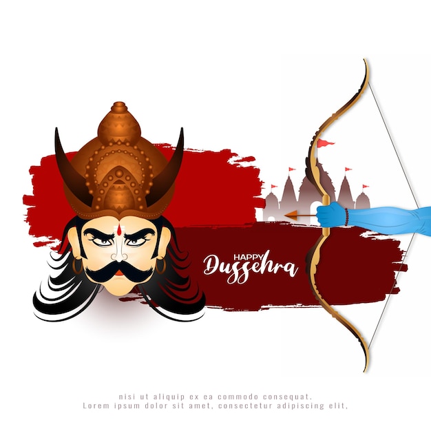 Free Vector happy dussehra and vijaya dashami festival background design