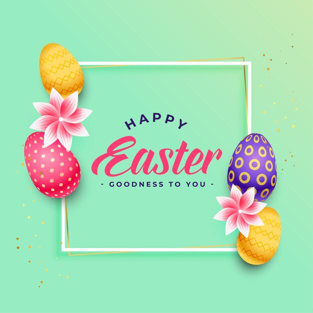 Happy easter 3d eggs card design