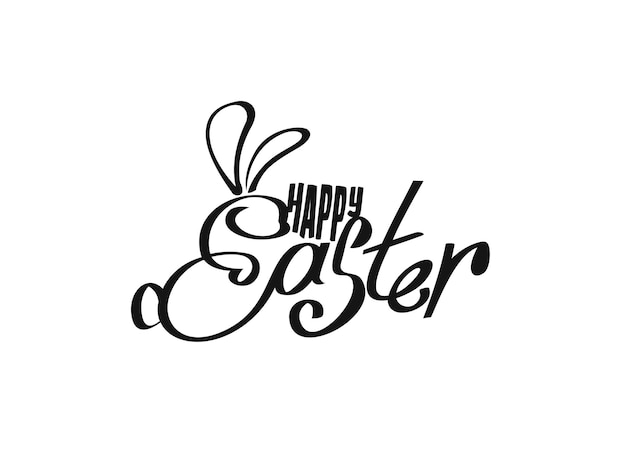 Free vector happy easter 3d text design elements.