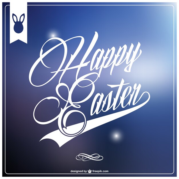 Happy Easter blue card