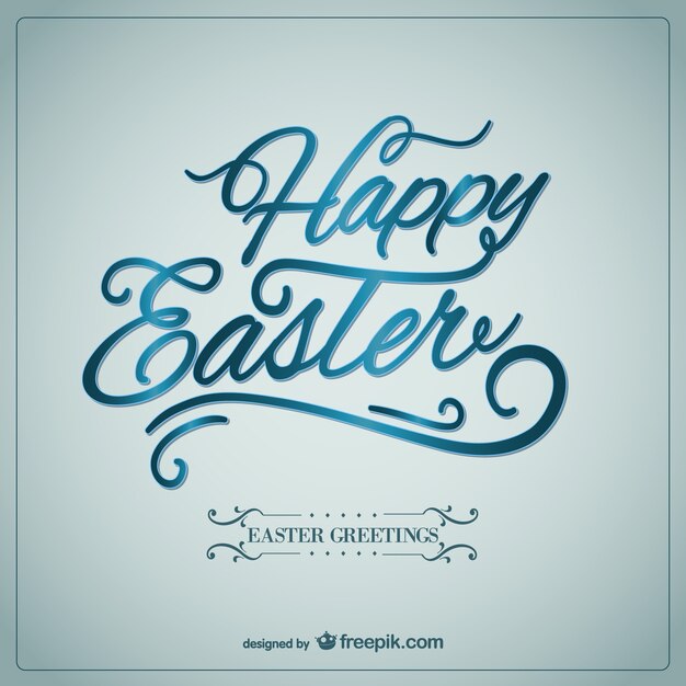 Happy easter card in calligraphic style