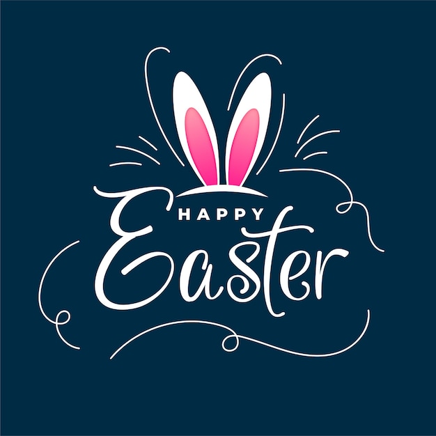 Free Vector happy easter card in doodle style