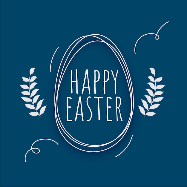 Free vector happy easter card in line style design