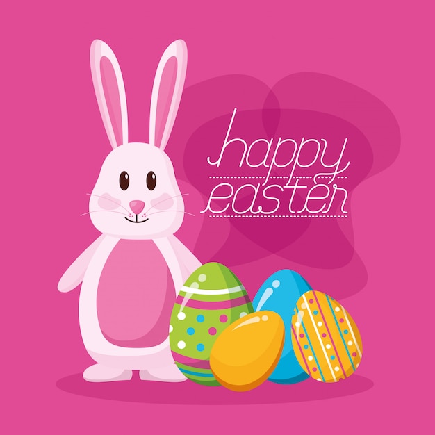 Happy easter celebration illustration