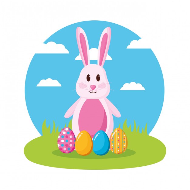 Happy easter celebration illustration