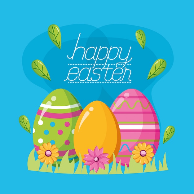 Happy easter celebration illustration