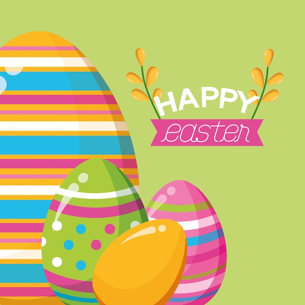 Happy easter celebration illustration