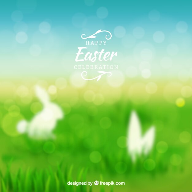 Happy easter day background in blurred style