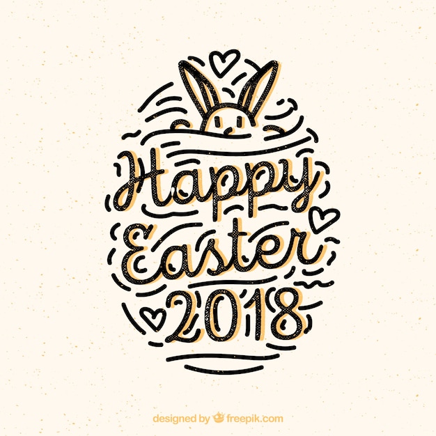 Free Vector happy easter day background in flat style