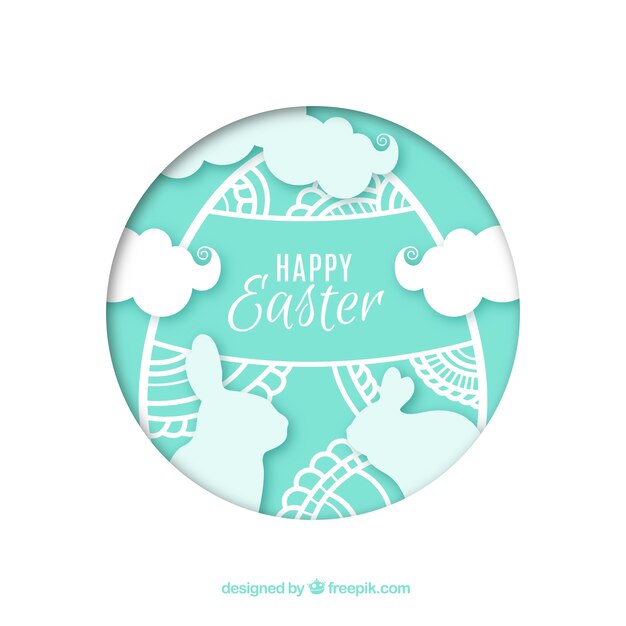 Happy easter day background in paper