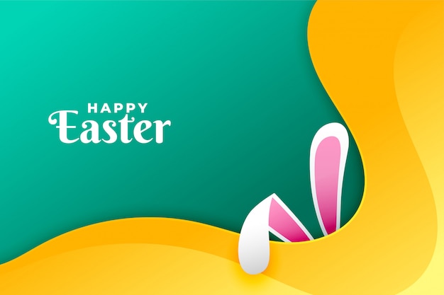 Happy easter day card with rabbit ears