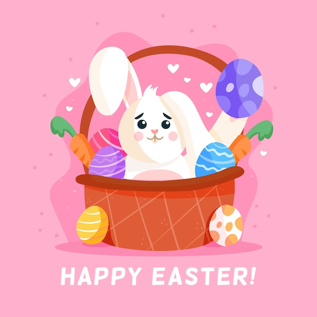 Happy easter day in flat design