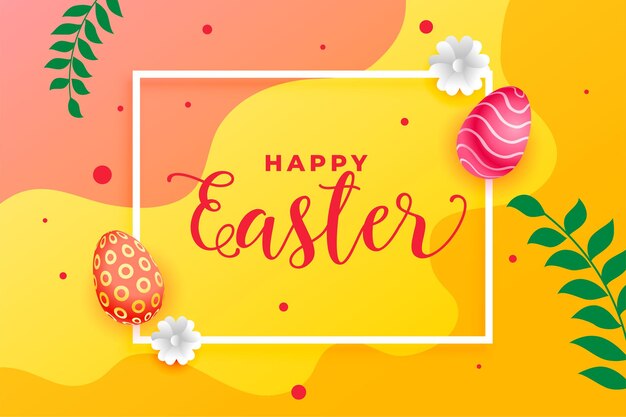 Happy easter day greeting card with decorative elements