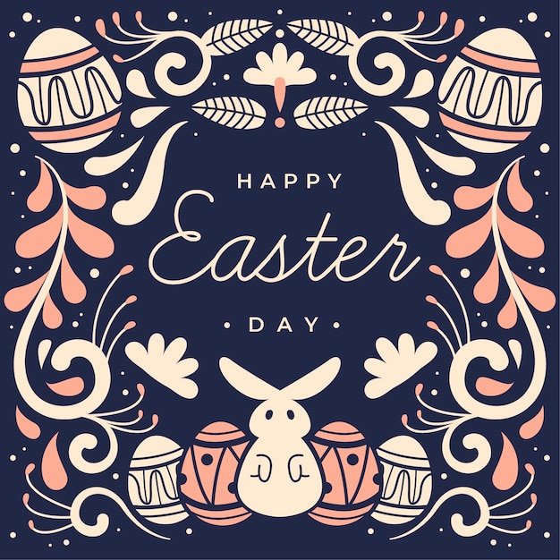 Free Vector happy easter day hand drawn style