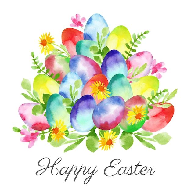 Free Vector happy easter day watercolor design