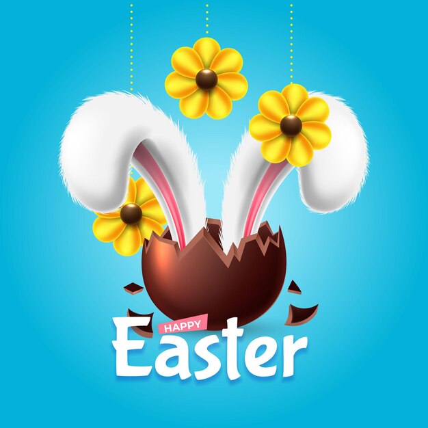 Happy easter element for design