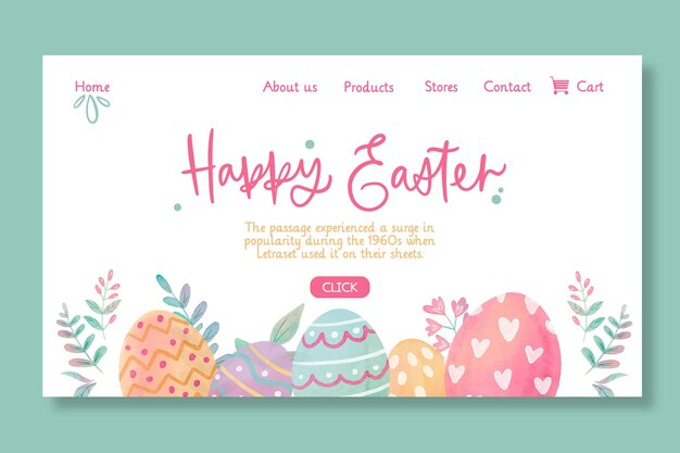 Happy easter landing page template