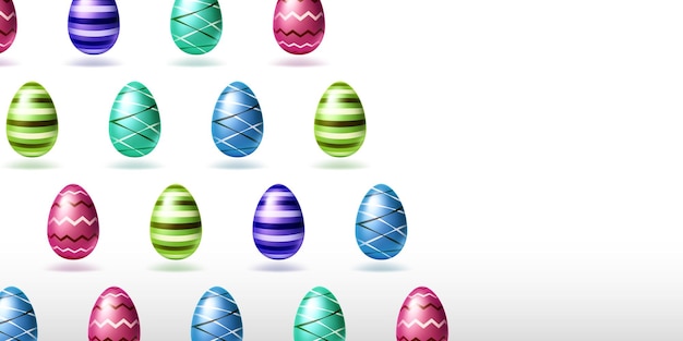 Free vector happy easter poster with eggs and blank copy space